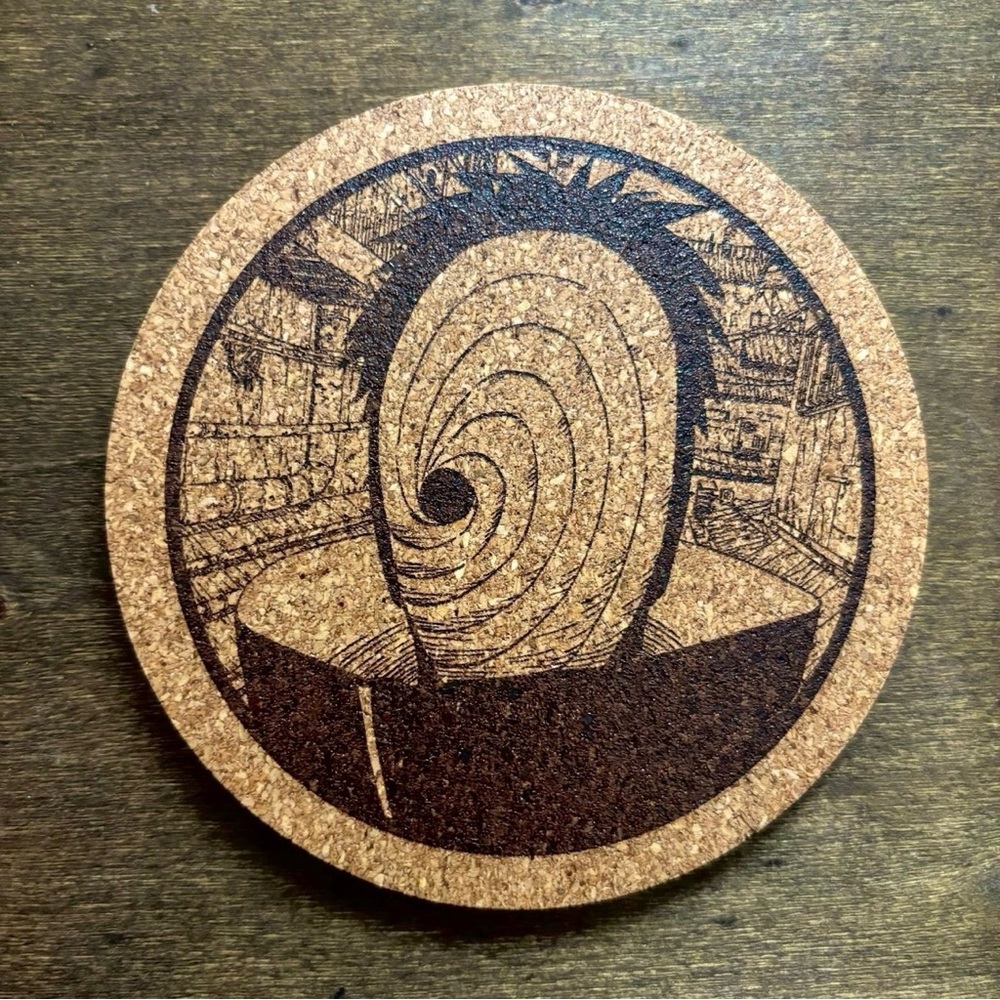 Naruto Tobi Akatsuki Laser Engraved Cork Coaster